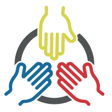 Colourful holding hands Icon